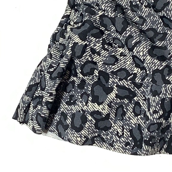 Black and White Speckled One-Piece Swimsuit with Skirted Bottom - Picture 12 of 12